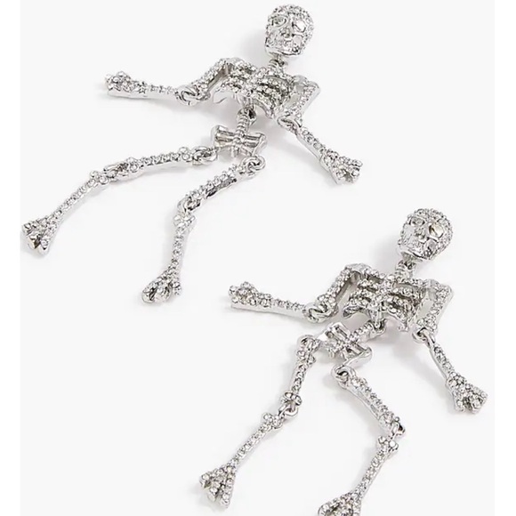 Silver Skeleton Dangle Earrings - Picture 4 of 5